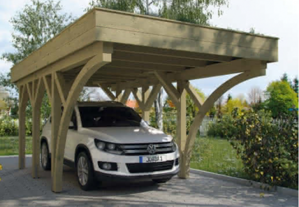 Einzelcarport Bergen Komplettset Kiefer KDI