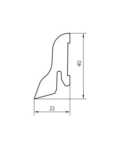 Leisten mit Korkfurnier Schiffsboden; MDF, 20x40 mm ;creme