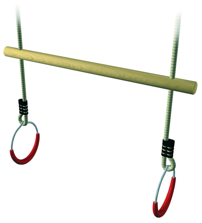 Holztrapez mit Ringen